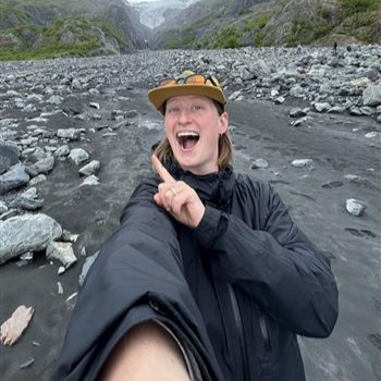 Mel seen frolicking around Exit Glacier
