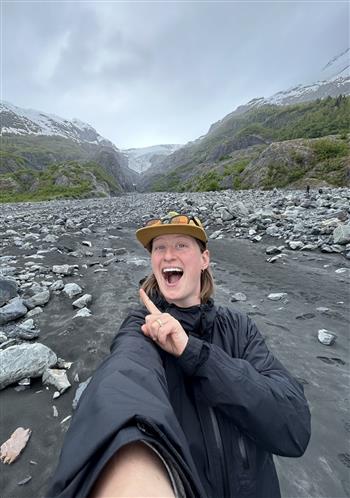 Mel seen frolicking around Exit Glacier