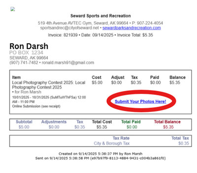 Ron Darsh Receipt